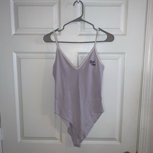 PINK good vibes bodysuit. Purple and white